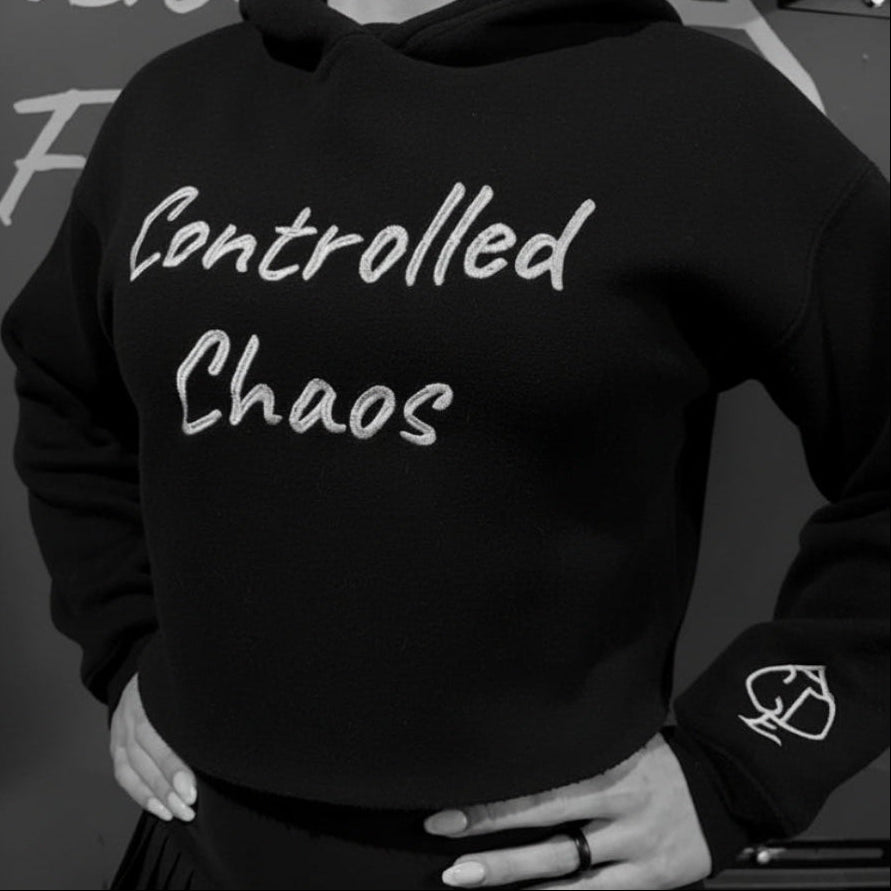 Controlled Chaos Crop Hoodie