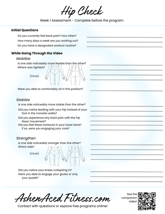 Hip Check - Companion Work Sheet